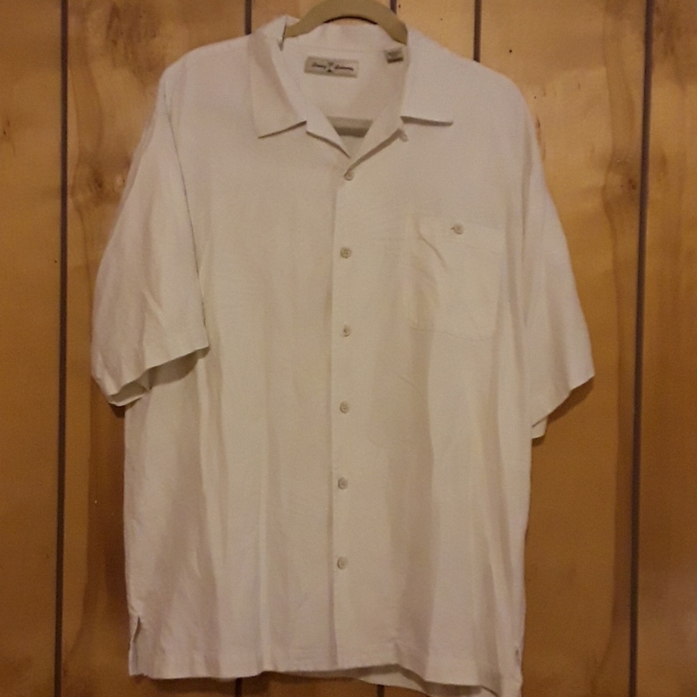 Cream colored Tommy Bahama button up